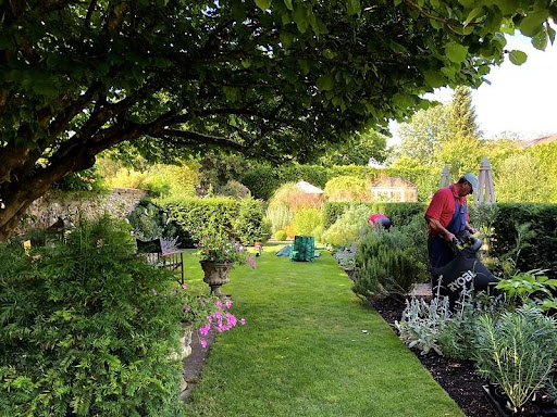 Gardener in red