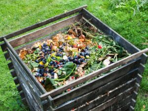 Close-up compost pit.