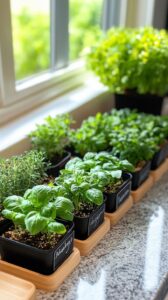 Indoor herb garden.